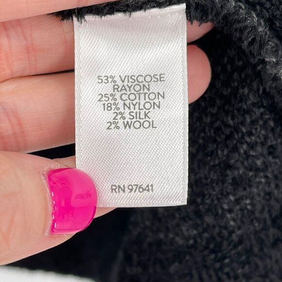 J. Jill Textured Leaf Pattern Crewneck Sweater Black Soft Women Small - Picture 5 of 7